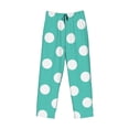 thumbnail image 2 of Fotbe Teal Turquoise And White Polka Dot Men's Pajama Pants,Sleepwear Pants,Pj Bottoms Drawstring And Pockets-Medium, 2 of 7