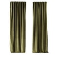 thumbnail image 5 of 3S Brother's Solid Luxury Matte Velvet Soft Curtains Set of 2 Panels Hanging Back Tap & Rod Pocket Home Décor Bedroom Kitchen Office Windows Room Darkering ( Lime-52"x95"), 5 of 6