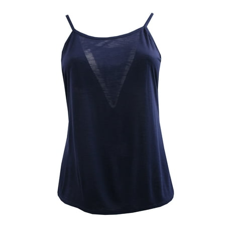 Women's Plus-Size Solid Adjustable Strap Rayon Camis Tank Top Clothing White Navy 1X G16042L BNY Corner