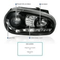 thumbnail image 3 of Spec-D Tuning Projector Headlights Black Compatible with 1999-2006 Volkswagen Golf MK4, 1999-2006 Volkswagen GTI, Left + Right Pair Headlamps Assembly, 3 of 7