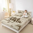 thumbnail image 4 of Homewish Rustic Farmhouse Horse Full Size Sheets,Western Cowboy Tribal Bed Sheets,Beige Brown Sheet Sets For Boys Kids,Microfiber Bedroom Decor,4pcs, 4 of 7