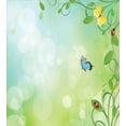 thumbnail image 3 of Ladybugs Duvet Cover Set, Spring Theme Flowers Bug and Butterflies Transformation Morph Print, Decorative 3 Piece Bedding Set with 2 Pillow Shams, Queen Size, Pale Green, by Ambesonne, 3 of 3