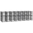thumbnail image 1 of vidaXL Chenil Extérieur pour Chien en Acier 12,9 M2, 1 of 5
