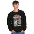 thumbnail image 4 of Courageous Fireman Firefighter Men's Big & Tall Crewneck Sweatshirt Brisco Brands 2X, 4 of 5