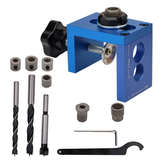 3 In 1 Pocket Hole Jig Kit For Straight Holes,8/10/15mm Pocket Hole Wood Dowel Drilling Template Set Drill Guide