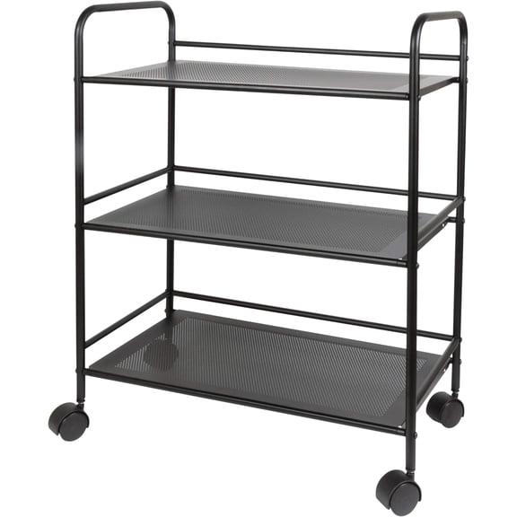 Richards Homewares 3 Tier Metal Cart with Wheels, Black