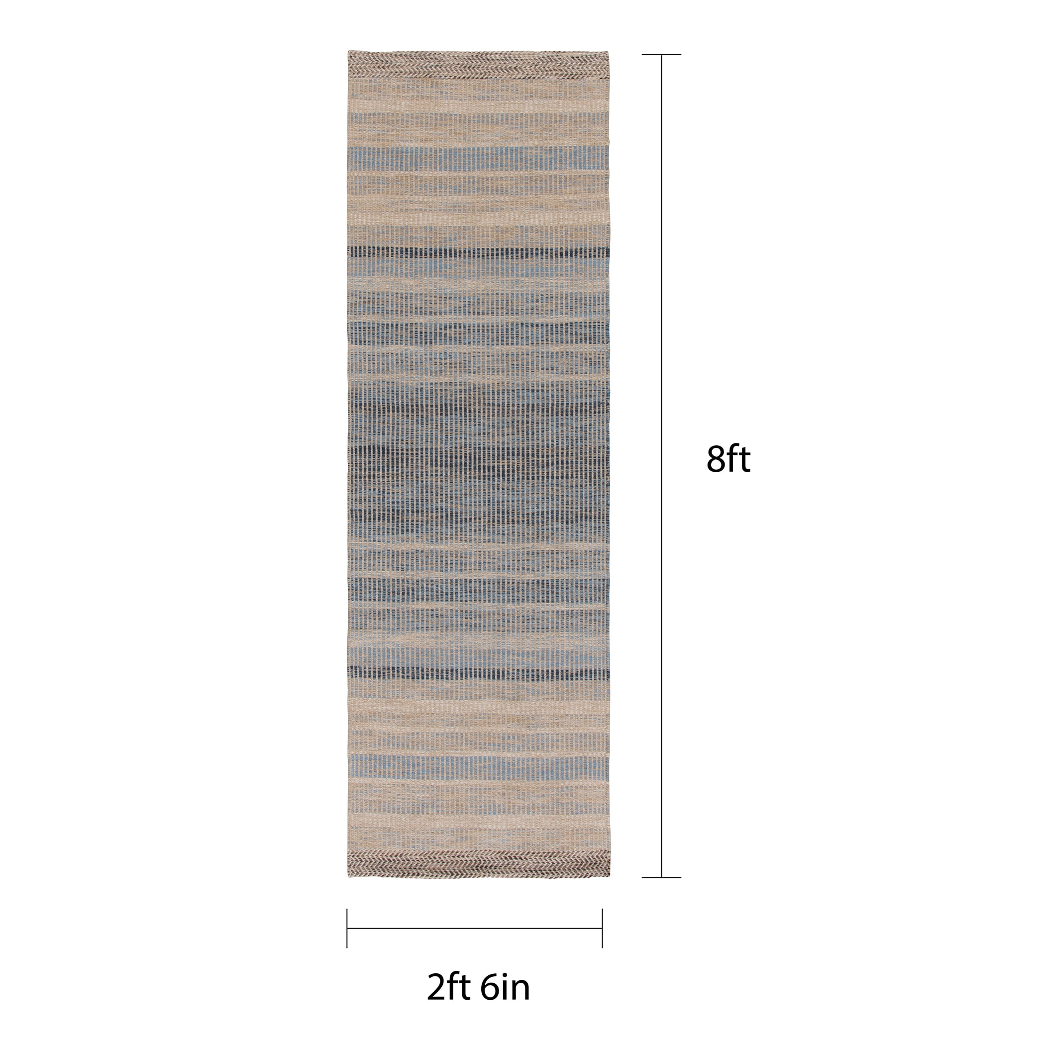 Better Homes & Gardens Blue Striped Lisa Runner Rug, 2'6"x8'