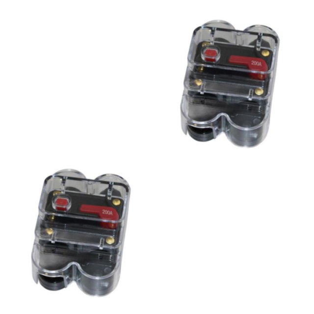 xinxixnxx Car Auto Audio Radio In Line Breaker Fuse Circuit For DC 12V Black 200A 2Set