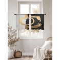 thumbnail image 3 of Abstract Gold Black Sheer Curtains 54 Inches Long 2 Panels Watercolor Modern Light Filtering Semi Sheer Window Curtains Drapes for Bedroom Living Room 52"x54", 3 of 7