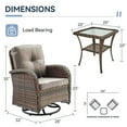 thumbnail image 5 of Bellefurn Patio Swivel Chairs Set of 2 Outdoor Swivel Rocker Patio Chair with Side Table,Wicker Patio Furniture Set for Porch Deck Backyard Poolside, 5 of 12