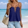 thumbnail image 2 of GPOECD Summer Tank Tops for Women Sleeveless Crop Camisole with Ribbed Knit Strappy Backless Design Breathable Casual Top Camisole Tops for Women 02_Dark Blue,L, 2 of 5