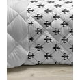 thumbnail image 3 of Fleur De Lis Down Alternative Comforter, Floral Royal Black Lily Pattern Vintage Kingdom Insignia Flourish Ornament, Microfiber Quilt for All Season, 5 Sizes, Black White, by Ambesonne, 3 of 3