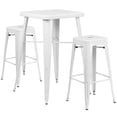 thumbnail image 1 of Bowery Hill Metal 3 Piece Bar Table Set in White, 1 of 4