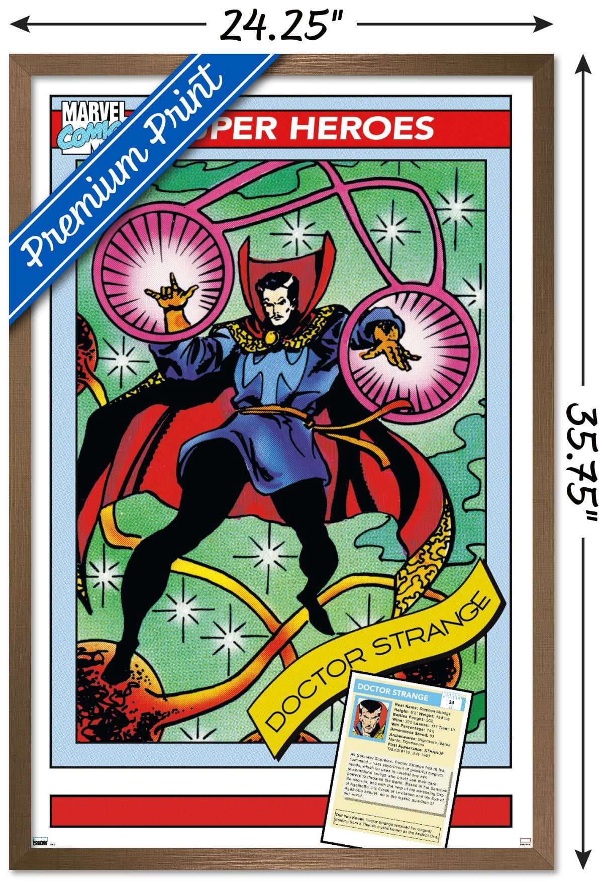 Marvel Trading Cards - Doctor Strange Wall Poster, 22.375" x 34" Framed