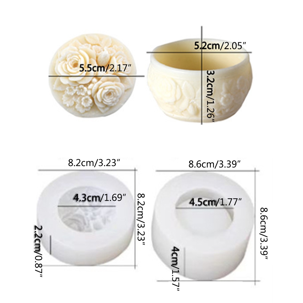 ZPAQI 2Pcs Crystal Resin Silicone Molds Birthday Rose Decorative Storage Box Mold