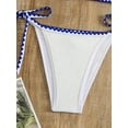 thumbnail image 5 of New Ladies Bikini Two-piece Fashion Sexy Backless White Solid Color Blue Lace Beachwear Swimsuit, 5 of 8