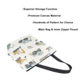 thumbnail image 3 of Open Top Canvas Tote Bag with Zipper Reusable Shopping Bag 13.5x15" Roomy Carryall Engineering Vehicle Pattern, 3 of 9