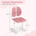 thumbnail image 3 of Costway Kids Desk Chair with Adaptive Double Backrest, Adjustable Height, Breathable Seat Pink, 3 of 10