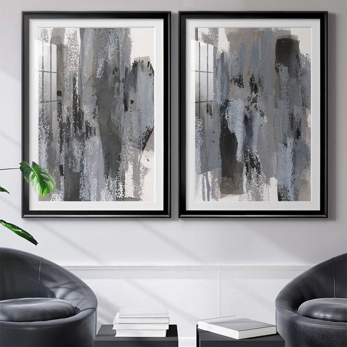 Wexford Home Loft Pastel III Premium Framed Print, 26.5" x 36.5" - Ready to Hang, Black (Set of 2)