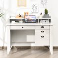 Costway Office Computer Desk with Extra Storage Drawers, Sturdy Home