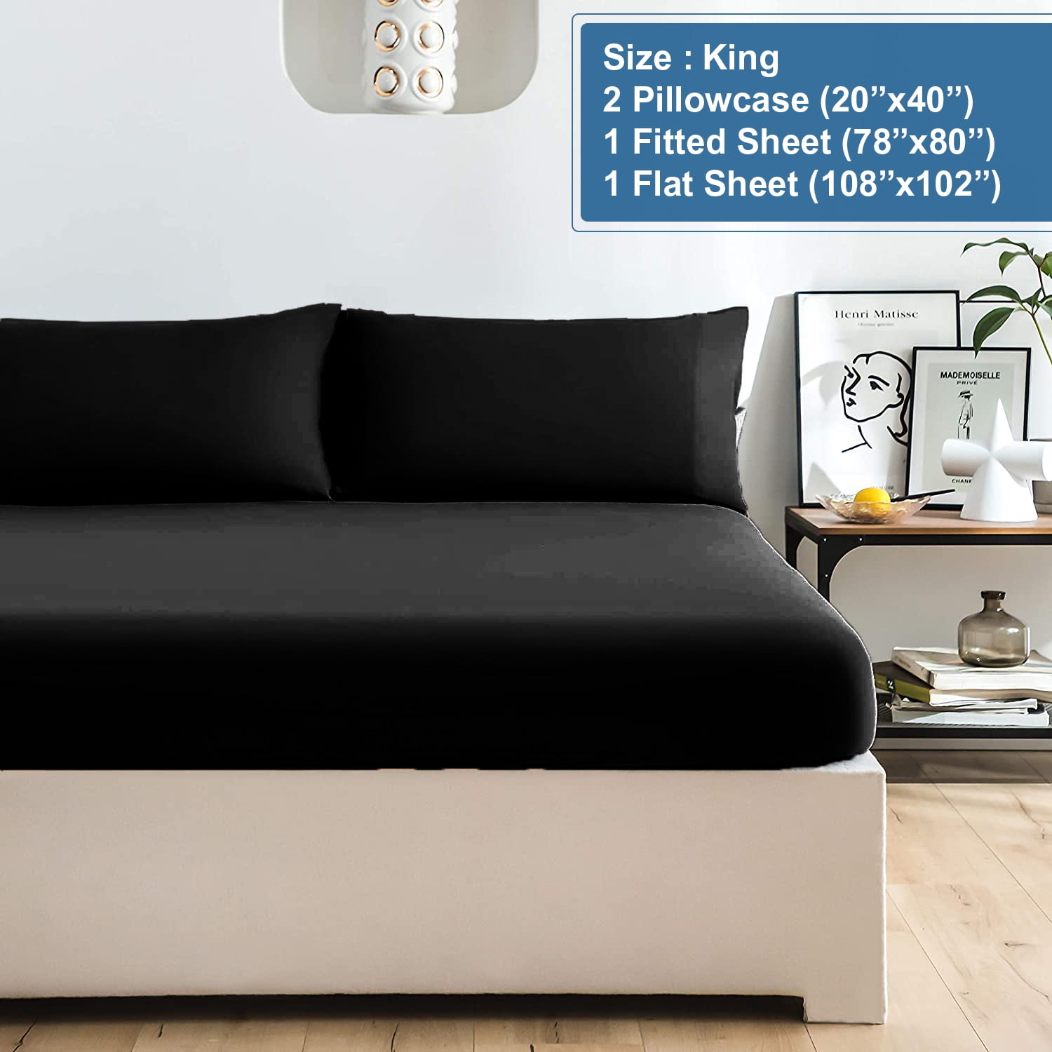 DAN RIVER 100% Cotton Jersey Sheet Set - T-Shirt Soft Bedding 4-Piece Set With Deep Pockets, Light Gray