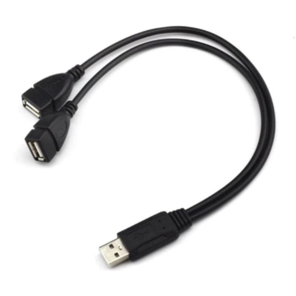 ANXPTIME Portable USB 2.0 Adapter Cord USB Male to 2xUSB Female Y Splitter Cable Black