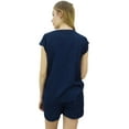 thumbnail image 6 of Bimba Womens Navy Blue Buttondown Pj 2-Piece Set Shirt & Shorts Night Dress-10, 6 of 9