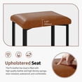 thumbnail image 3 of Modern PU Leather Counter Height Bar Stools Set of 4 – 24" Dining Chairs – 2" Thick Upholstery – Heavy Duty Metal Frame – Easy Assembly – For Kitchen Island, Bar Counter, Dining Room – Brown, 4PC Set, 3 of 7