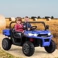 thumbnail image 4 of Gymax 12V 2 Seater Ride On UTV Dump Truck Remote w/ Electric Dump Bed & Shovel Blue, 4 of 10