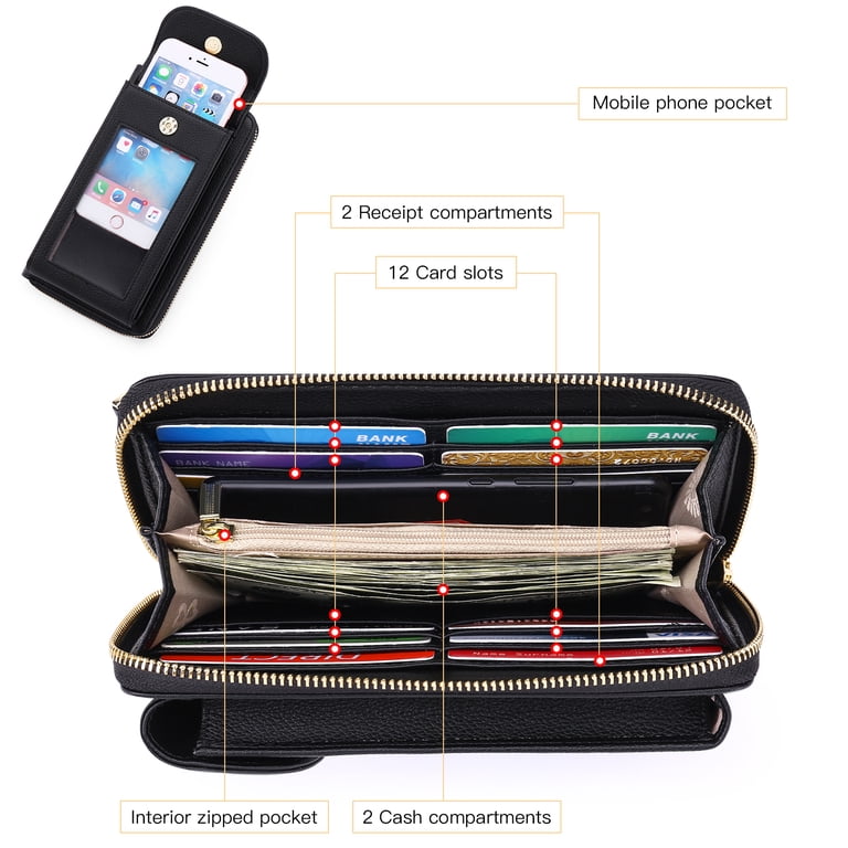 FALAN MULE Cell Phone Crossbody Wallet, RFID Blocking photo 2