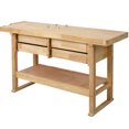 thumbnail image 5 of 64.5" × 20" Wood Workbench with Four Drawers, Bottom Shelf, Adjustable Handle, Rubber Wood, 5 of 11