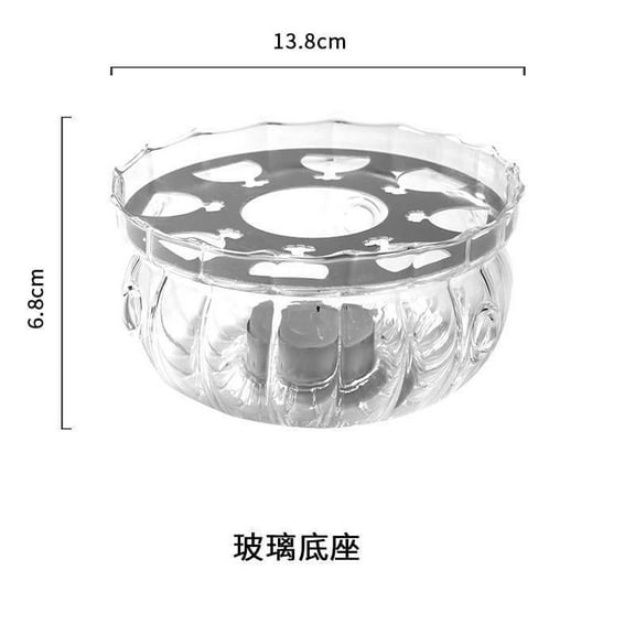 HEMOTON Transparent Glass Teapot Warmer with Candle Heat Base for Kitchen Use Keeps Tea Warm Efficiently
