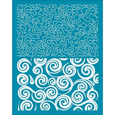 4x5 Inch Irregular Curves Pattern Clay Stencils Abstract Swirls Silk Screen DIY for Polymer Silk Screen Stencils Mesh Transfer Stencils Circles Mesh Stencil DIY for Polymer Clay Jewelry Making