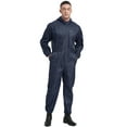 thumbnail image 2 of Mufeng Men's Long Sleeve Drawstring Hooded Coverall Front Half Zipper Dustproof Jumpsuit Workwear Navy Blue XXL/180, 2 of 7