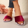thumbnail image 4 of Samdudou Slide Sandals for Women Open Toe Flat Slides Smooth Velvet Single Band Slip On Shoes Minimalist Low Profile Footbed Sandals for Indoor Outdoor Lounge, 4 of 9