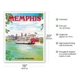 thumbnail image 2 of Memphis Tennessee - United Airlines - Mississippi River Paddlewheel Boat - Vintage Airline Travel Poster by Michael Hagel c.1970s - Fine Art Matte Paper Print (Unframed) 16x20in, 2 of 4