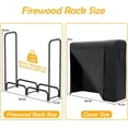 thumbnail image 6 of 4FT Firewood Rack Outdoor with Cover,Heavy Duty wood racks outdoor for firewood & 600D Fabric Waterproof Cover for Fireplace,350 LBS Weight Capacity for Outdoor Indoor Use (Black), 6 of 7