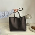 thumbnail image 5 of Jumbo Work Tote 15.94x11.42x4.13in PU Large Shopper Bag Red Black Coffee Brown Spacious Commuter Bag Oversized Satchel Work Bag Business Carryall Heavy Duty Everyday Bag Travel Essential​, 5 of 6