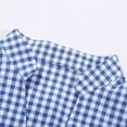 thumbnail image 6 of ZJXFGS Button Down Shirts for Women Gingham Top Stripes Blouses Plaid Tops Women Y2K Going Out T-Shirt Short Sleeve Blouses for Women Blue S, 6 of 8