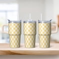 thumbnail image 2 of Double Wall 20oz Geometric Texture Tumbler with Handle, Insulated Stainless Steel Coffee Travel Mug Leak Proof with Straw, 2 of 5