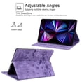 thumbnail image 7 of FJLBDE Case for iPad mini 7 A17 Pro 2024/Mini 6 2021 8.3 Inch with Stand, Card Slot, Auto Wake/Sleep, Embossed Flower PU Leather Folio Magnetic Cover with Pen Holder, Purple, 7 of 7