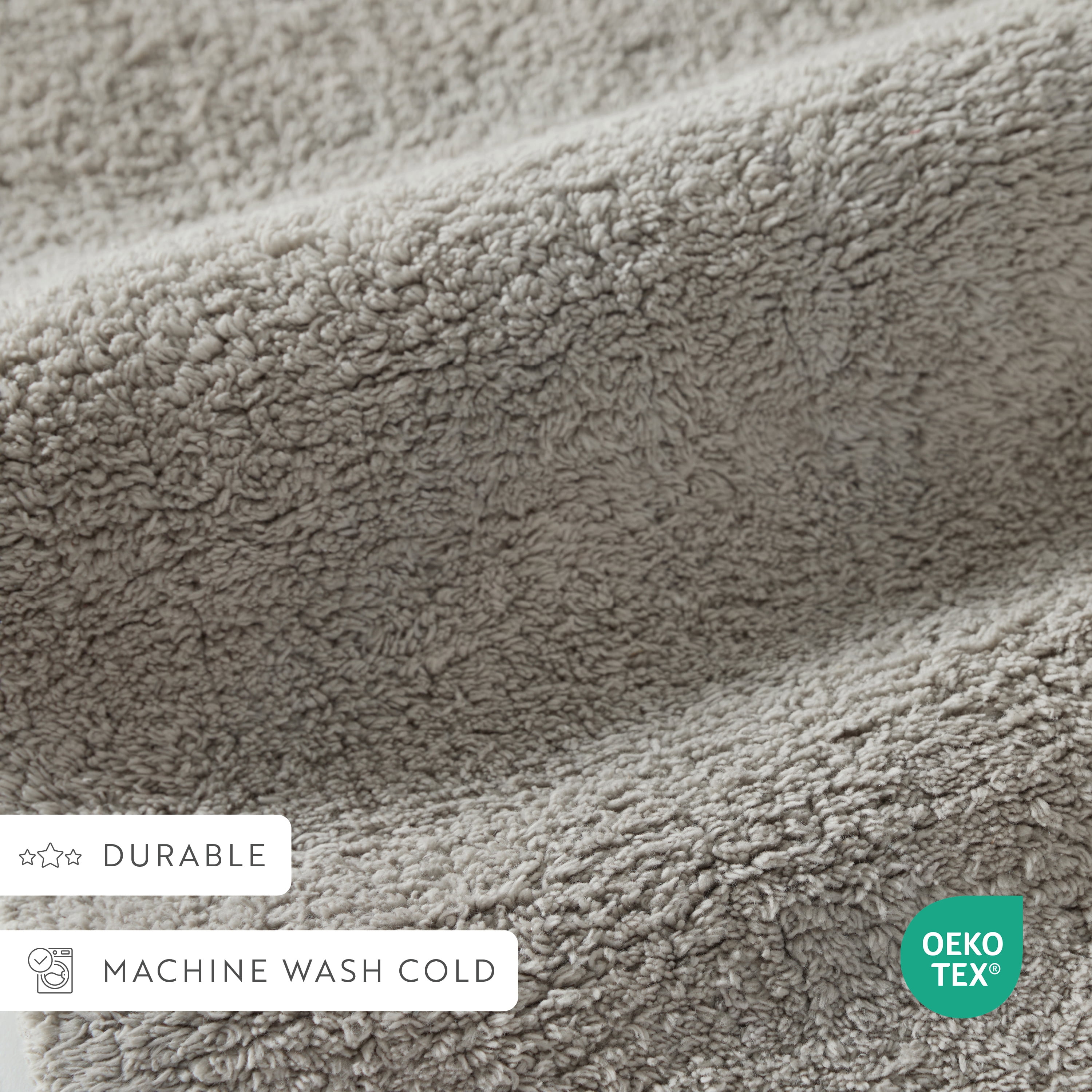 100% Cotton Reversible Solid Bath Mat by Comfort Canopy, Light Gray, 24" x 17"