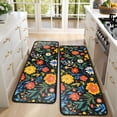 thumbnail image 4 of Kitchen Rugs Sets Of 2,Pioneer Flower Floral Print Pattern Anti Fatigue Kitchen Mat Rugs Non Slip Washable,Decorative Kitchen Floor Mats for Kitchen,Sink,Laundry,17"x47"+17"x47", 4 of 5