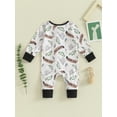 thumbnail image 3 of Bagilaanoe Newborn Baby Girl Boys Jumpsuit Print Long Sleeve Bodysuit 3M 6M 12M Infant One Piece Romper, 3 of 8
