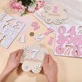 thumbnail image 3 of 2 Bags 2 Colors MDF Baby Monthly Milestone Cards with Announcement Sign Baby Shower Gifts for Boys and Girls Flower Mixed Color 155x160x7mm diy, 3 of 5