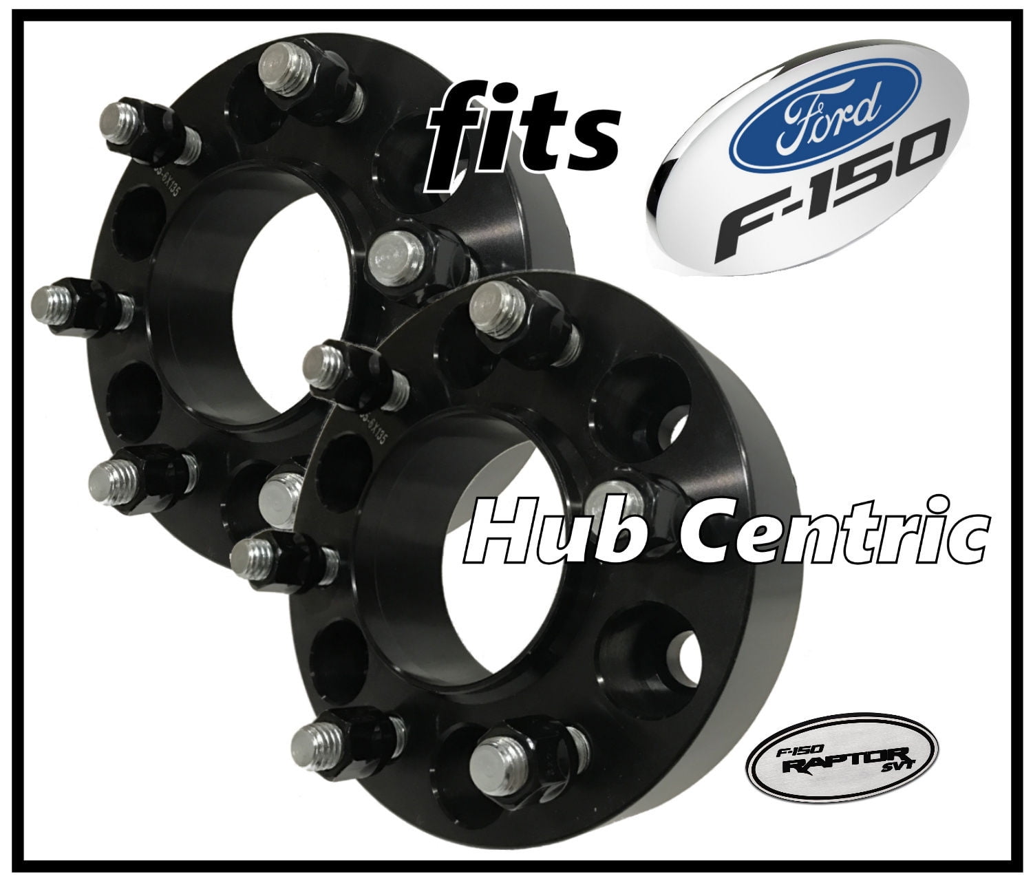 2 Ford Expedition F150 Raptor Black 1.5" Hub Centric Wheel Spacers