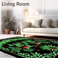 thumbnail image 2 of ODIKA 2'x3' Machine Washable Non-Slip Area Rug, Enchanted Forest Woodland Caribou Path Adornment High Traffic Rug, Black, 509239, 2 of 7