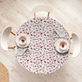 thumbnail image 4 of Ambesonne Cosmetics Fitted Round Tablecloth, Lipstick Kiss Makeup, 40"- 44" Diameter, Burgundy and Pink, 4 of 5