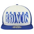 thumbnail image 2 of Men's New Era Cream/Royal Denver Broncos Throwback Cutout A-Frame 9FIFTY Snapback Hat, 2 of 5
