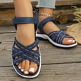 thumbnail image 4 of Dakaela Summer Sandals for Women Orthopedic Strappy Hiking Walking Shoes with Arch Support Comfortable Casual Slip on Sandal Size 6, 4 of 9
